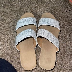 White and Snakeskin Platforms